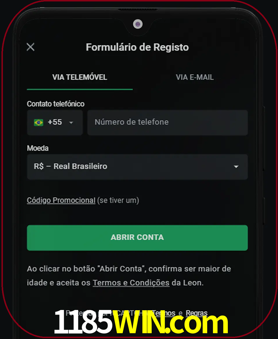 Abra o aplicativo e inicie o processo de registro.